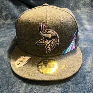 New Era 59fifty Minnesota Vikings Crucial Catch Intercept Cancer Hat
